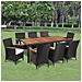 Set Da Pranzo Da Giardino 9 Pz Con Cuscini In Polyrattan - Foto miniatura 1
