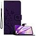 Custodia Compatibile Con Oneplus 9rt 5g In Lilla Scuro Fiore - Coperchio Protettivo In Design Floreale Con Chiusura Magnetica, Funzione Stand E Slot Per Carte - Foto miniatura 1
