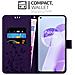 Custodia Compatibile Con Oneplus 9rt 5g In Lilla Scuro Fiore - Coperchio Protettivo In Design Floreale Con Chiusura Magnetica, Funzione Stand E Slot Per Carte - Foto miniatura 3