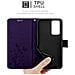 Custodia Compatibile Con Oneplus 9rt 5g In Lilla Scuro Fiore - Coperchio Protettivo In Design Floreale Con Chiusura Magnetica, Funzione Stand E Slot Per Carte - Foto miniatura 6