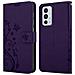 Custodia Compatibile Con Oneplus 9rt 5g In Lilla Scuro Fiore - Coperchio Protettivo In Design Floreale Con Chiusura Magnetica, Funzione Stand E Slot Per Carte - Foto miniatura 8