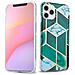 Custodia Compatibile Con Apple Iphone 12 / Iphone 12 Pro (6,1 Zoll) In Marmo Oro Bianco Verde Scuro No. 6 - Coperchio Protettivo In Silicone Tpu Con Motivo A Mosaico - Foto miniatura 1