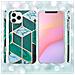 Custodia Compatibile Con Apple Iphone 12 / Iphone 12 Pro (6,1 Zoll) In Marmo Oro Bianco Verde Scuro No. 6 - Coperchio Protettivo In Silicone Tpu Con Motivo A Mosaico - Foto miniatura 6