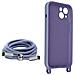 Cover Semirigida Per Iphone 13 Cordino Nylon 80 Cm Viola Chiaro - Foto miniatura 2