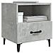 Comodino Grigio Cemento In Legno Multistrato - Foto miniatura 5