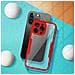 Cover Iphone 14 Pro Max Retro Plexiglass Fronte Polimero Bordo Rosso - Foto miniatura 2