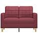 Divano A 2 Posti Rosso Vino 120 Cm In Tessuto - Foto miniatura 2