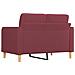 Divano A 2 Posti Rosso Vino 120 Cm In Tessuto - Foto miniatura 6