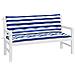 Cuscini Panca Giardino 2pz Righe Bianche Blu 150x50x7cm Tessuto - Foto miniatura 3