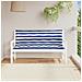 Cuscini Panca Giardino 2pz Righe Bianche Blu 150x50x7cm Tessuto - Foto miniatura 1