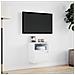 Mobile Tv A Parete Con Luci Led Bianco 41x31x45 Cm - Foto miniatura 4