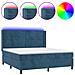 Letto A Molle Con Materasso E Led Blu Scuro 180x200 Cm - Foto miniatura 1