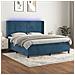 Letto A Molle Con Materasso E Led Blu Scuro 180x200 Cm - Foto miniatura 8