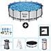 Piscina Fuori Terra - In Giro - 488x122 Cm - Grigio - Include Accessori Coordinati Cb31 - Foto miniatura 1