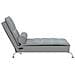 Chaise Longue Massaggi Cuscino A Rullo Grigio Chiaro In Tessuto - Foto miniatura 4
