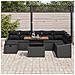 Set di Divani da Giardino a 9 Pezzi con Cuscini Nero Polyrattan - Foto miniatura 3