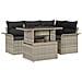 Set divani giardino 5 pezzi con cuscini grigio chiaro in polirattan - Foto miniatura 1