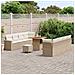 Set divano da giardino 11 pezzi con cuscini beige polyrattan acacia, Set da pranzo da giardino 3 pezzi con cuscini beige polyrattan acacia - Foto miniatura 3