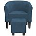 Poltrona Cabriolet con Poggiapiedi Blu Scuro in Velluto - Foto miniatura 3