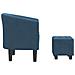 Poltrona Cabriolet con Poggiapiedi Blu Scuro in Velluto - Foto miniatura 4
