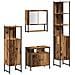 Set di Mobili da Bagno 4 Pezzi Legno Vecchio Legno Ingegnerizzato - Foto miniatura 1