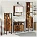 Set di Mobili da Bagno 4 Pezzi Legno Vecchio Legno Ingegnerizzato - Foto miniatura 2