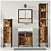 Set di Mobili da Bagno 4 Pezzi Legno Vecchio Legno Ingegnerizzato - Foto miniatura 4