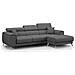 Fusion Divano Angolare In Tessuto Smacchiabile T05 Antracite - Foto miniatura 1