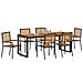 Set da Pranzo per Giardino 7 pcs Nero 200 x 80 x 75 cm - Foto miniatura 3