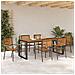 Set da Pranzo per Giardino 7 pcs Nero 200 x 80 x 75 cm - Foto miniatura 4