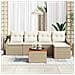 Set Divano da Giardino 6 pcs Beige e bianco - Foto miniatura 3