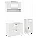 Set di mobili per il bagno con cassetto con porta 3 pcs Bianco - Foto miniatura 1