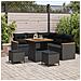 Set Divano da Giardino con cuscino 8 pcs Nero Poly Rattan - Foto miniatura 2
