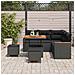 Set Divano da Giardino con cuscino 8 pcs Nero Poly Rattan - Foto miniatura 3