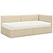 Struttura Letto Angolare con Materasso 2 pcs Crema Velluto - Foto miniatura 4