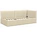 Struttura Letto Angolare con Materasso 2 pcs Crema Velluto - Foto miniatura 6
