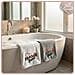 Set di asciugamani da bagno - 70x140 cm - Bianco-Grigio - Regalo ricamato per i genitori - Foto miniatura 2