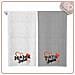Set di asciugamani da bagno - 70x140 cm - Bianco-Grigio - Regalo ricamato per i genitori - Foto miniatura 4