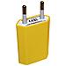 Alimentatore Spina Con Porta Usb - Giallo - Caricabatterie Universale - Foto miniatura 1