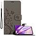 Custodia Compatibile Con Oneplus 9rt 5g In Grigio Fiore - Coperchio Protettivo In Design Floreale Con Chiusura Magnetica, Funzione Stand E Slot Per Carte - Foto miniatura 1