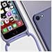 Cover Semirigida Per Iphone 7, 8, Se 2020/2022 Cordino Nylon 80 Cm Viola Chiaro - Foto miniatura 3