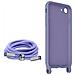 Cover Semirigida Per Iphone 7, 8, Se 2020/2022 Cordino Nylon 80 Cm Viola Chiaro - Foto miniatura 4