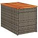 Tavolini Giardino 2pz Grigi 55x34x37 Polyrattan Legno Massello - Foto miniatura 3