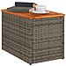 Tavolini Giardino 2pz Grigi 55x34x37 Polyrattan Legno Massello - Foto miniatura 8
