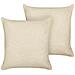 Set Di 2 Cuscini Leuzea Bouclé 45 X 45 Cm Beige Tinta Unita - Foto miniatura 6