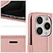 Custodia Per Iphone 15 Pro Portafoglio Funzione Supporto E Cordino, Rosa Champagne - Foto miniatura 4