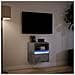 Mobile Tv A Parete Con Luci Led Grigio Cemento 41x31x45 Cm - Foto miniatura 3