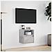 Mobile Tv A Parete Con Luci Led Grigio Cemento 41x31x45 Cm - Foto miniatura 5