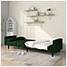 Divano Letto A 2 Posti Con 2 Cuscini Verde Scuro In Velluto - Foto miniatura 2