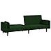 Divano Letto A 2 Posti Con 2 Cuscini Verde Scuro In Velluto - Foto miniatura 3